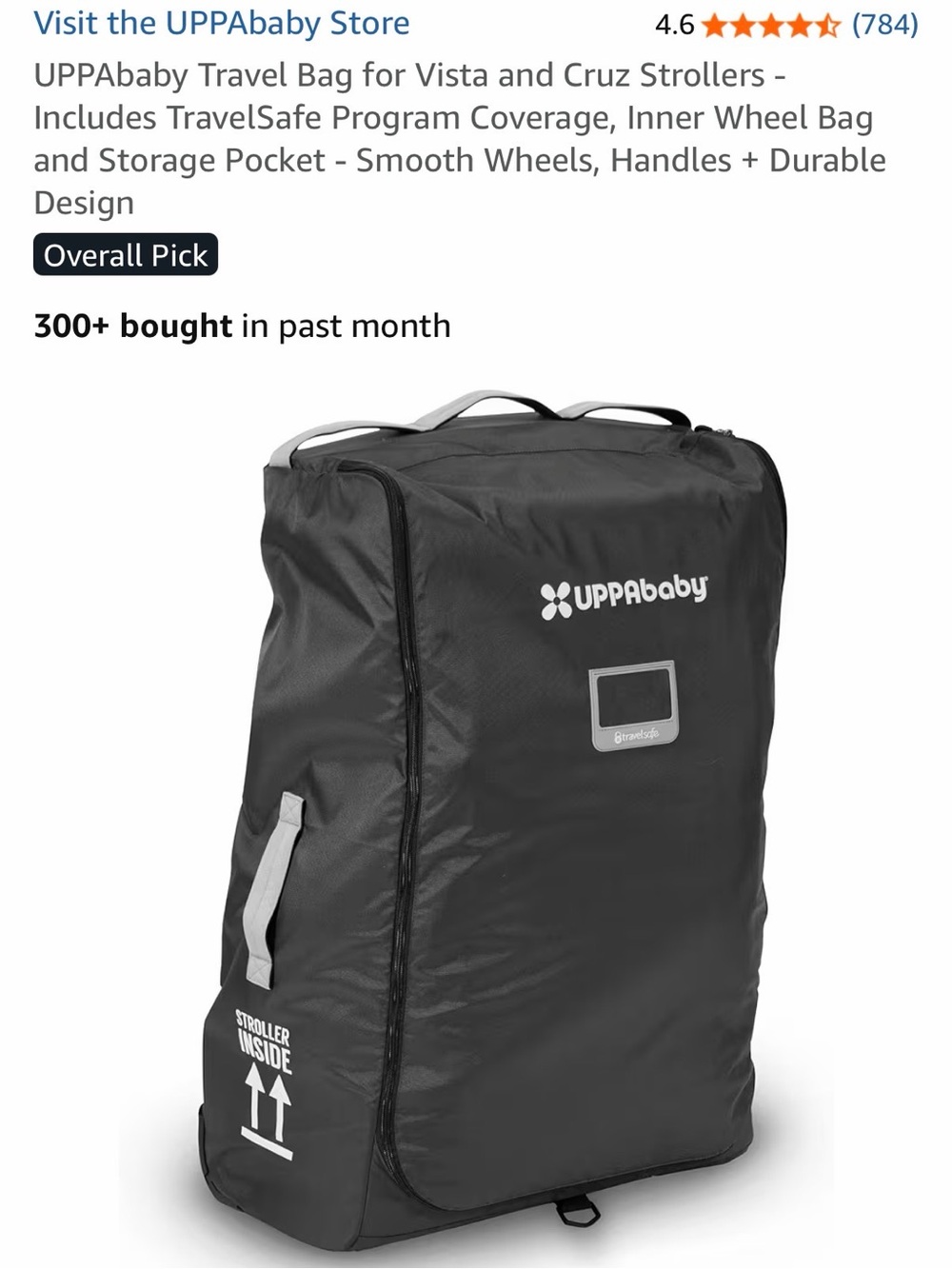 Black Travel Bag for Vista and Cruz Strollers